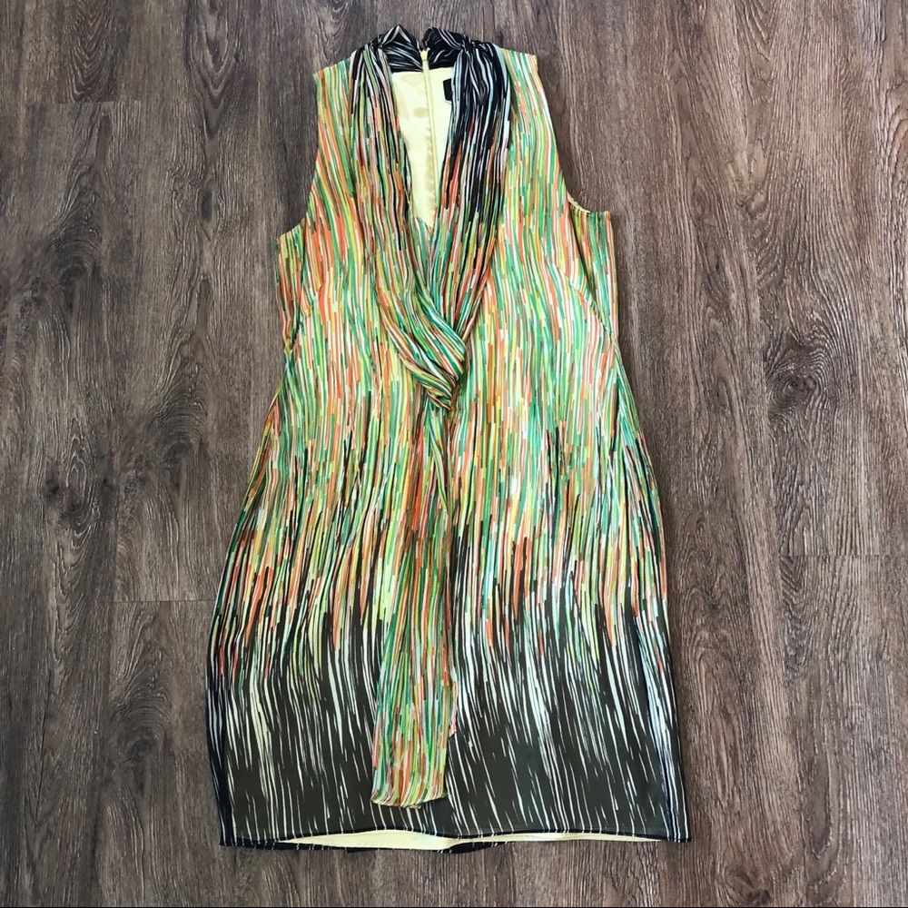 W by Worth Silk Striped Abstract Dress